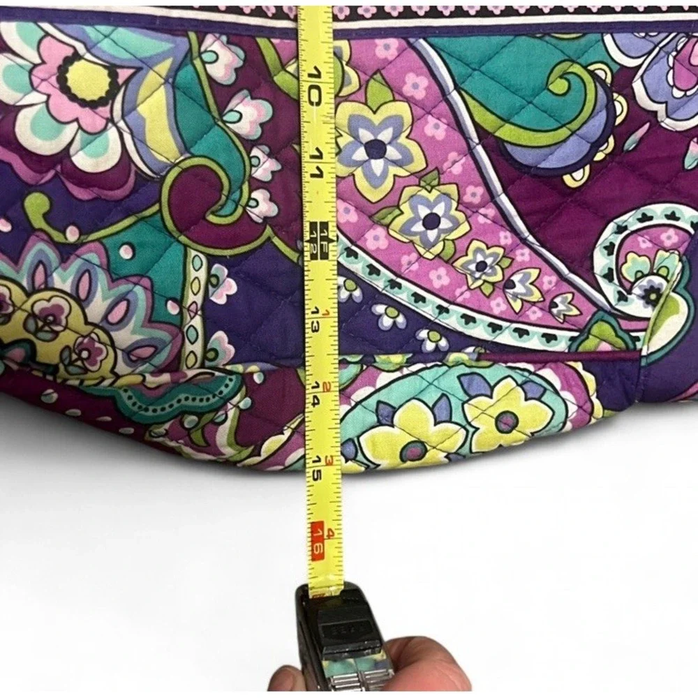 Vera Bradley Plum Crazy Tote Bag With Removable Strap‎ Crossbody